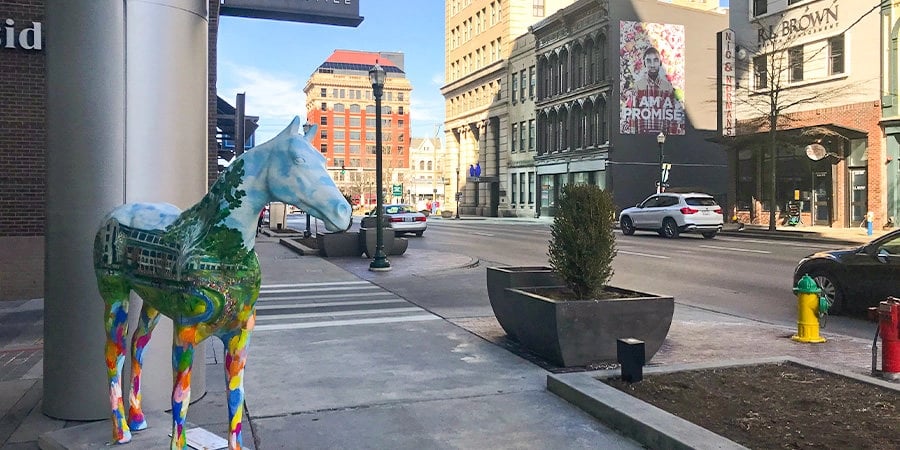 view of traffic on main street Lexington