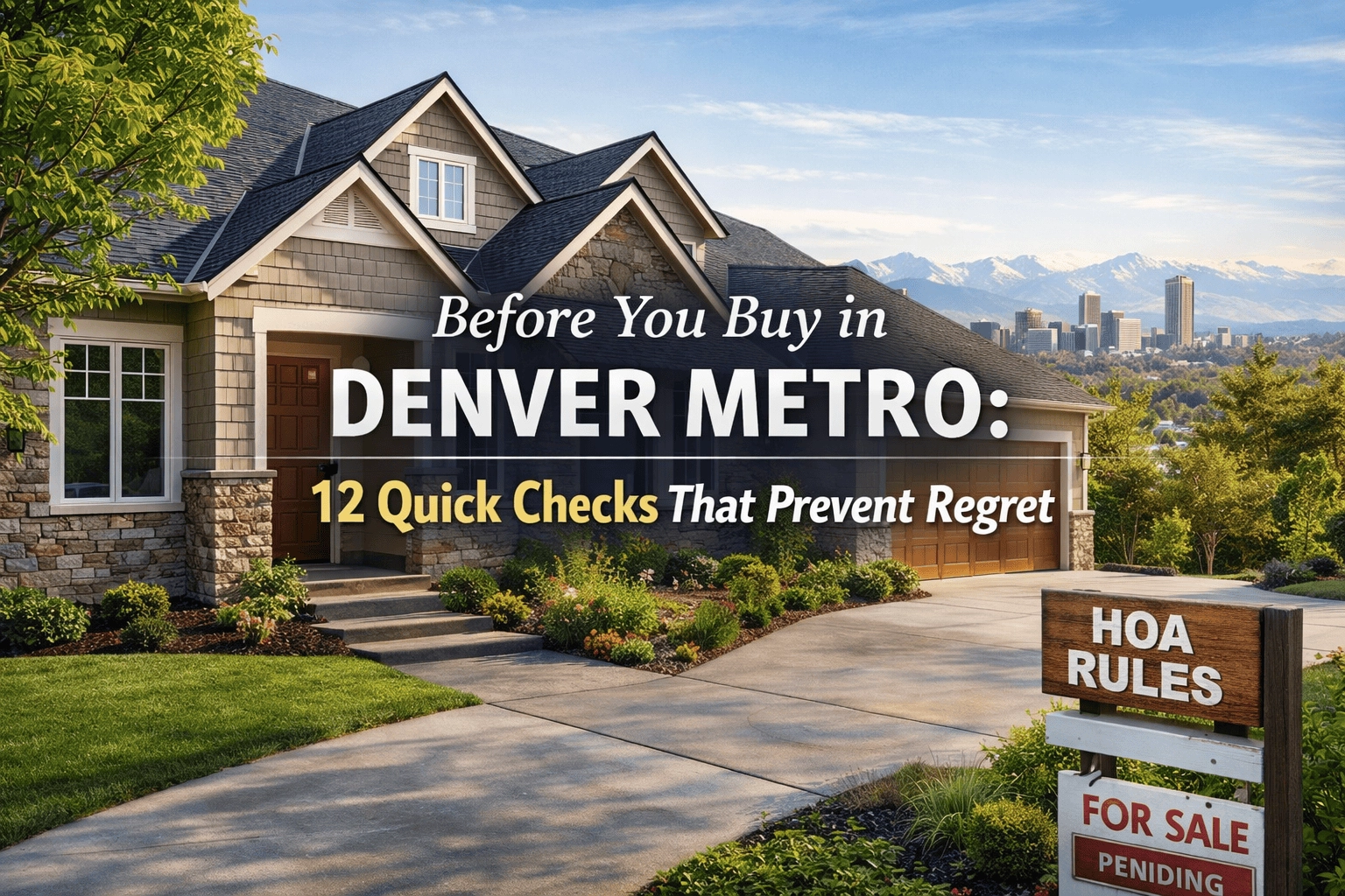 Before You Buy in Denver Metro: 12 Quick Checks That Prevent Regret After Closing