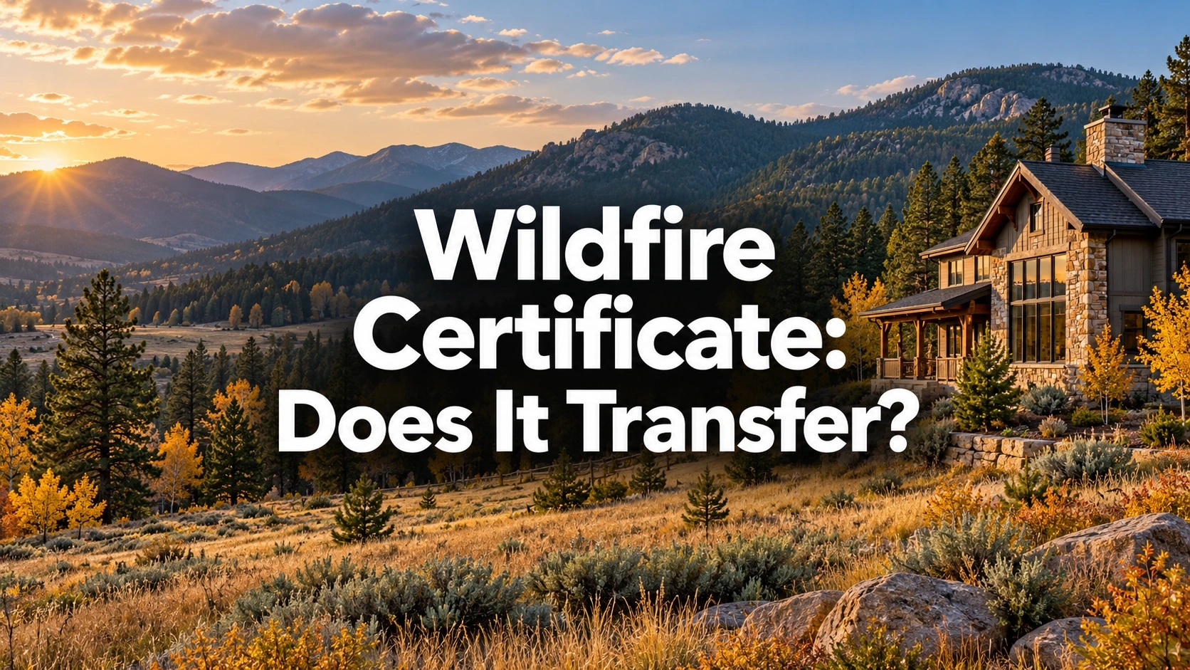 Colorado Wildfire Insurance Notices Begin. A West Boulder County Certificate May Not Transfer