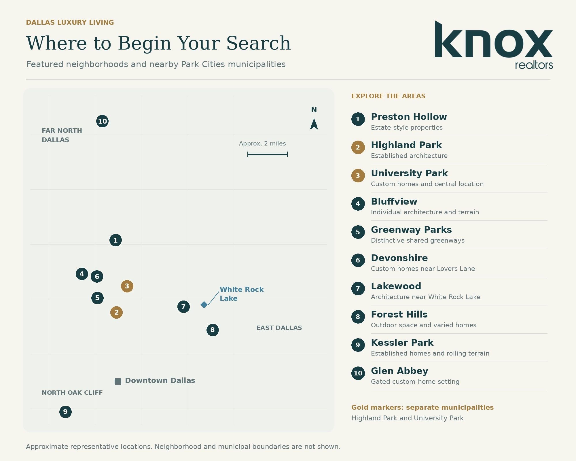 Dallas Luxury Neighborhoods Map