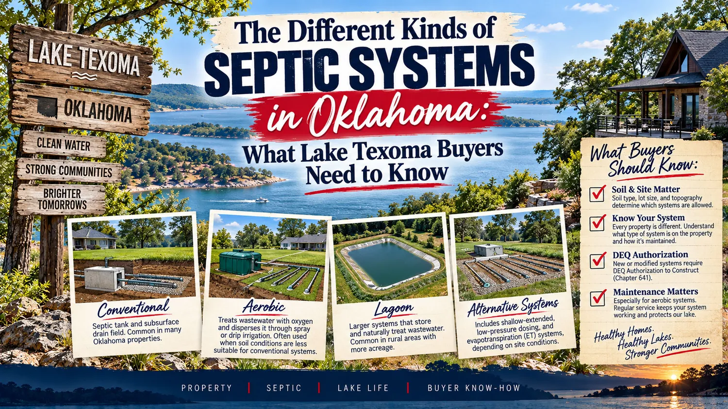 The Different Kinds of Septic Systems in Oklahoma: What Lake Texoma Buyers Need to Know