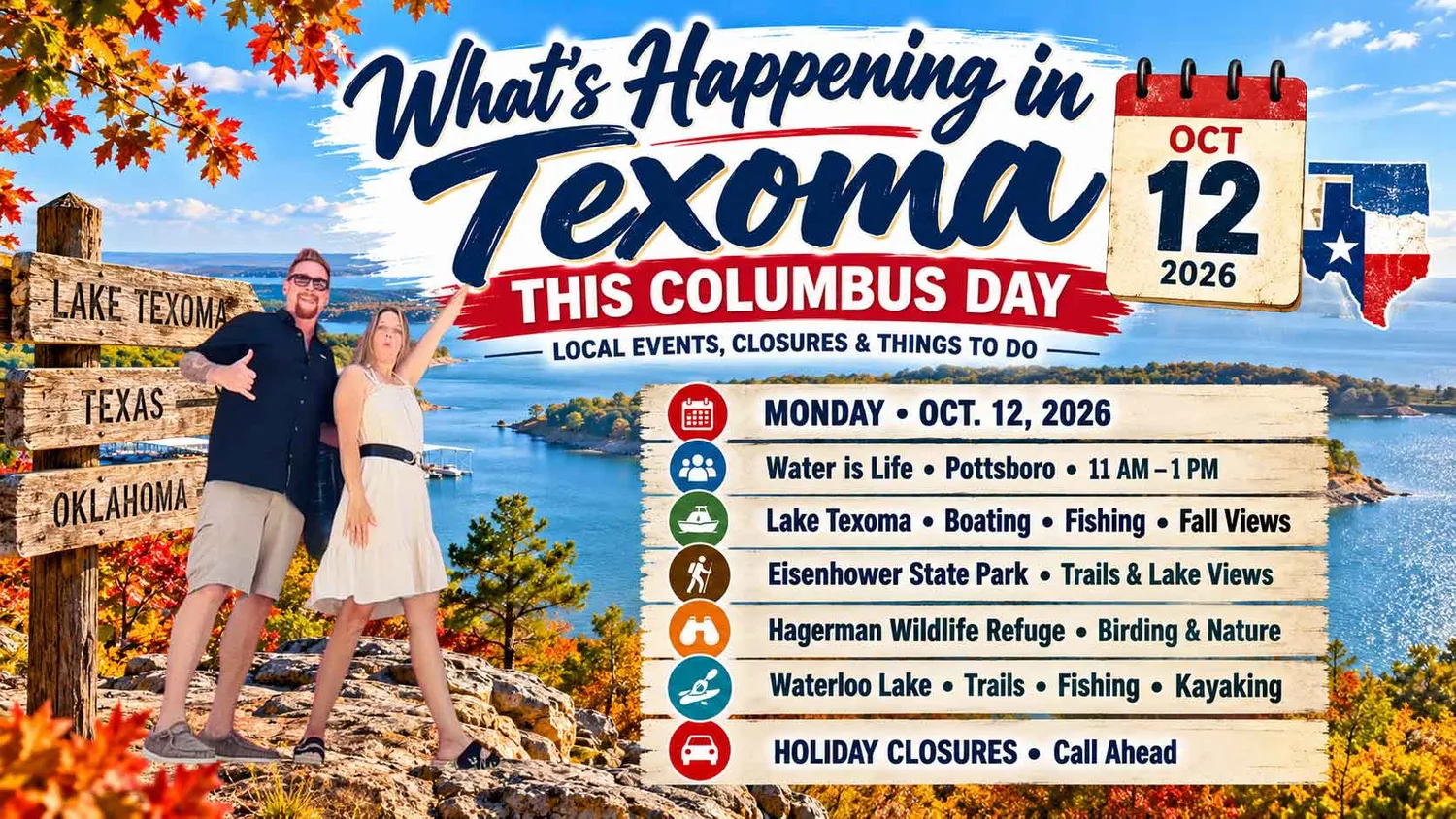 What's Happening in Texoma This Columbus Day: Local Events, Closures & Things to Do