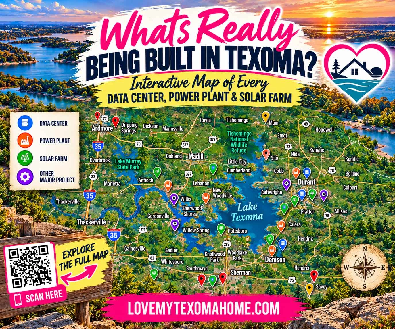 Texoma data centers and power plants map for Facebook Texoma data centers and power plants map for Facebook