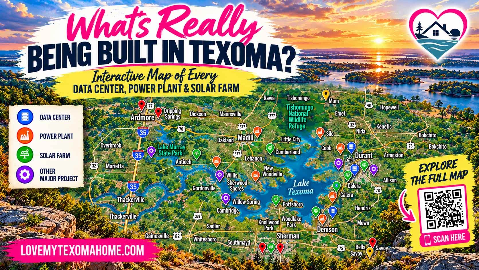 Texoma data centers and power plants map for LinkedIn Texoma data centers and power plants map for LinkedIn