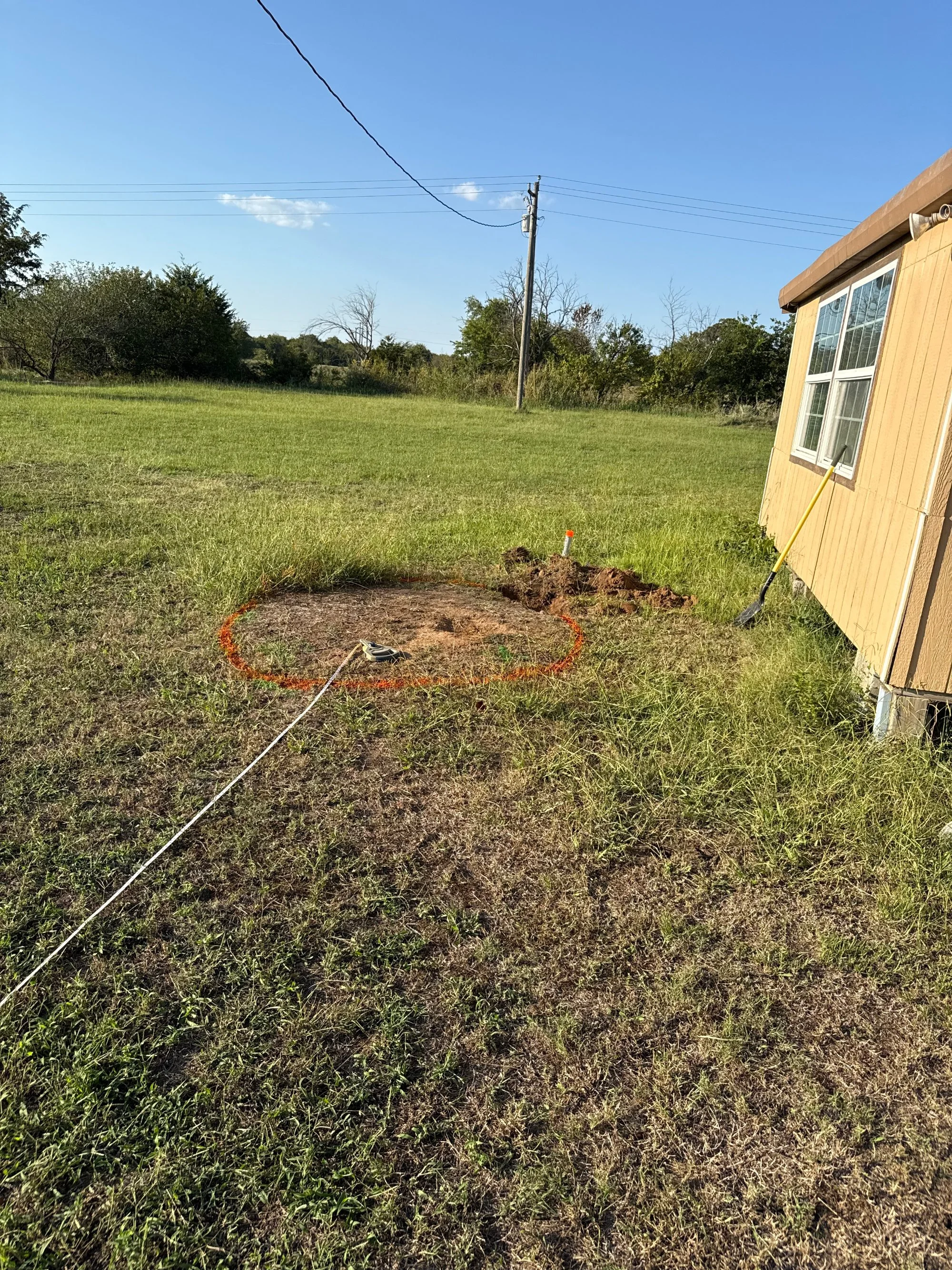 1682 Lemonhill Rd, Calera, OK – marked area for the new septic layout