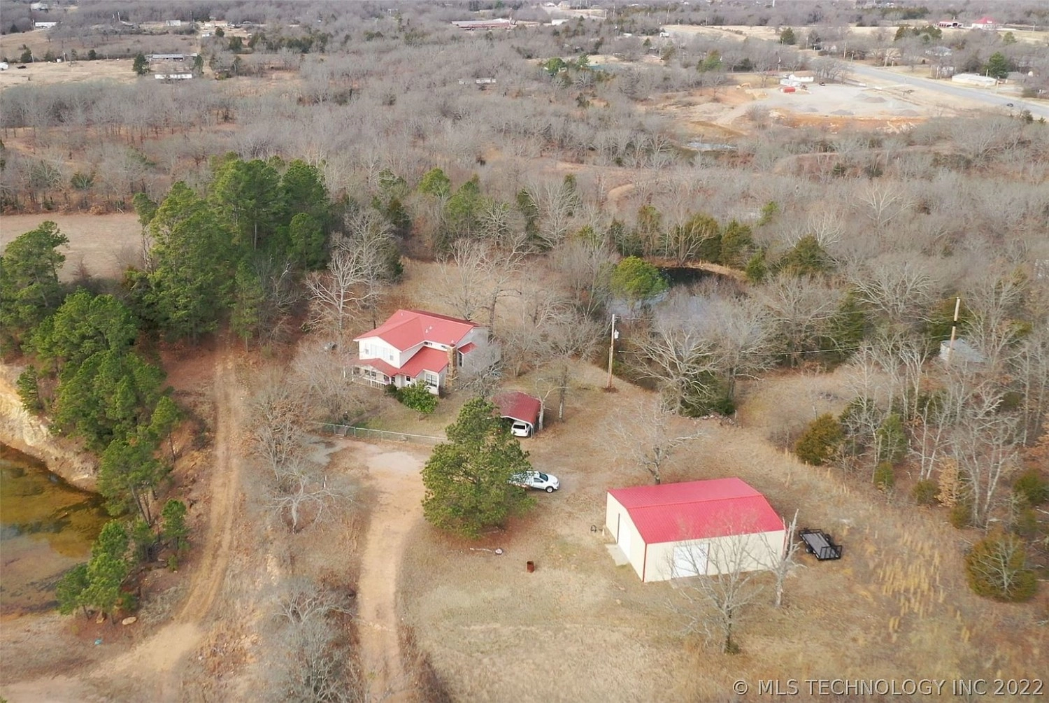 281 E Yellow Brick Atoka OK - aerial view