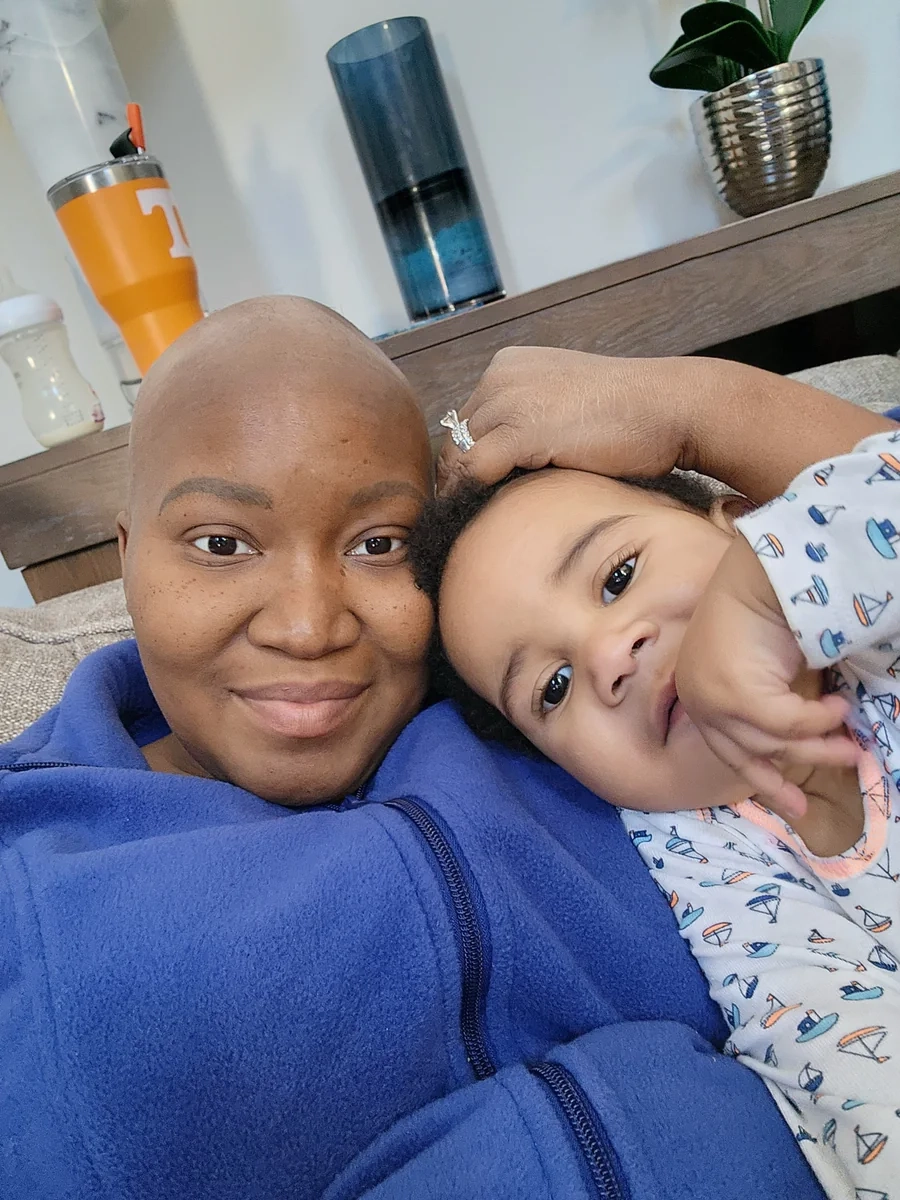 Britany Boatwright with her infant son