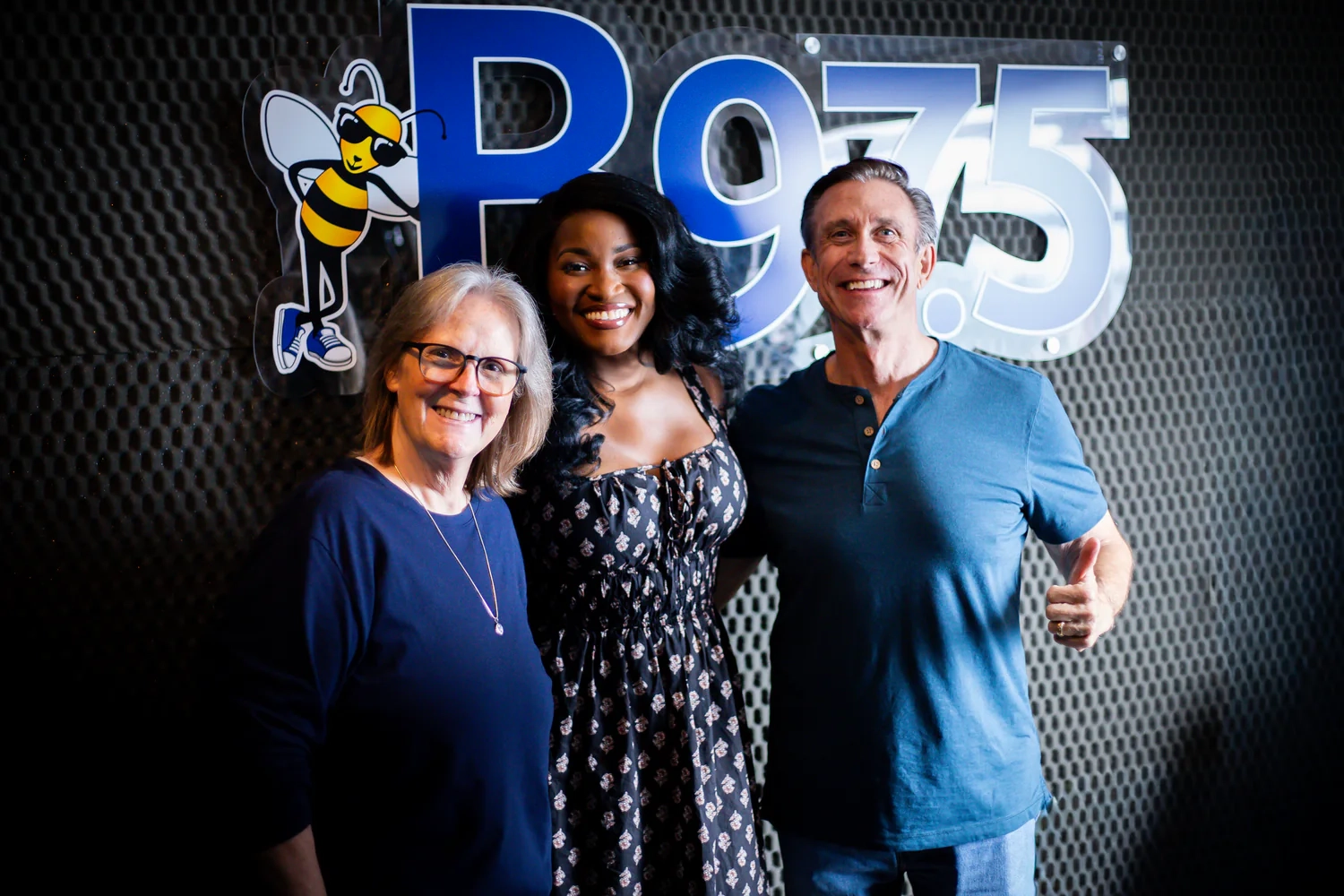 Britany Boatwright visiting the B97.5 radio studio