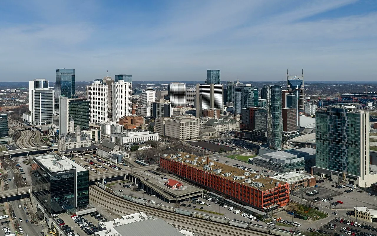Downtown Nashville skyline in daylight