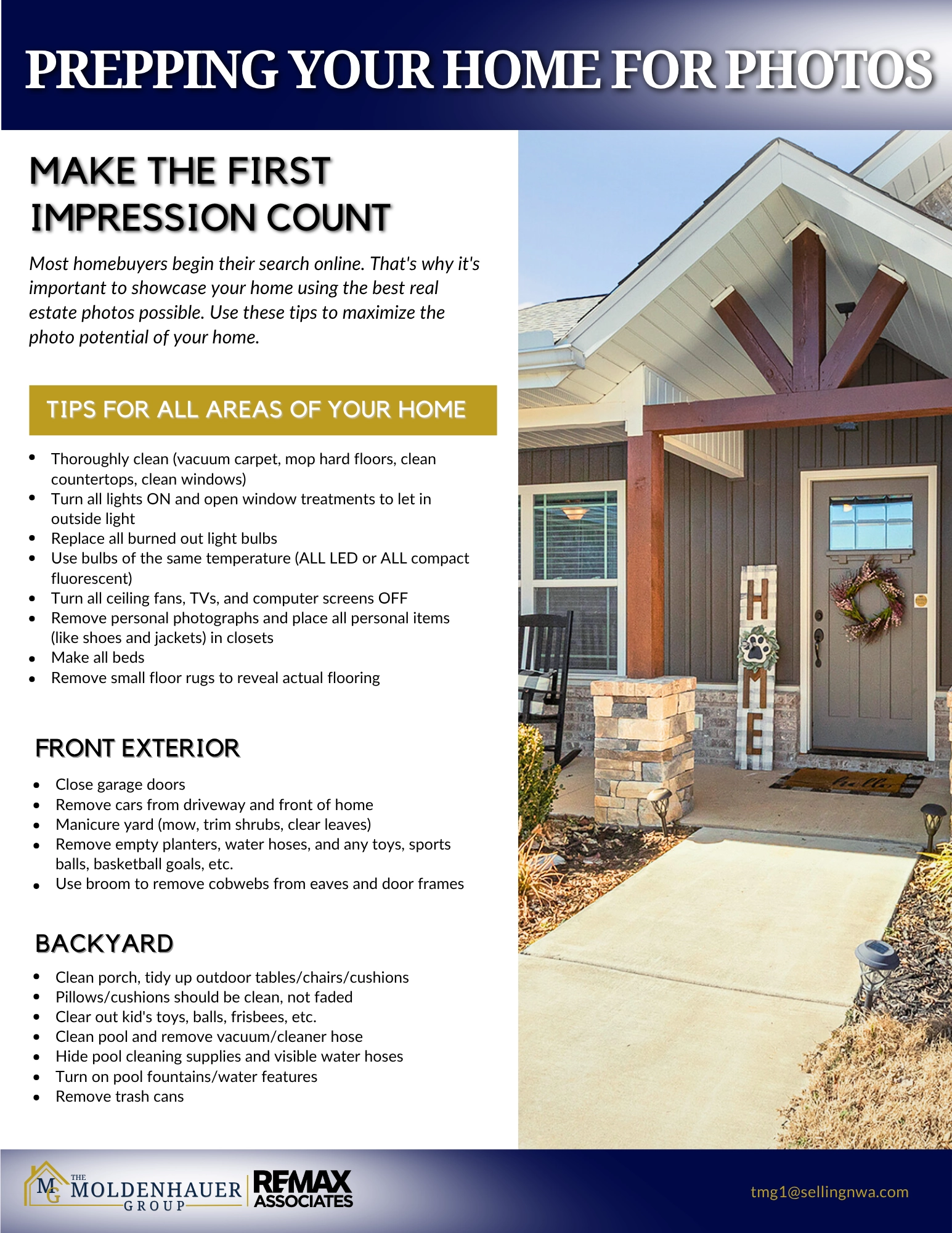 Preparing your home for real estate photos