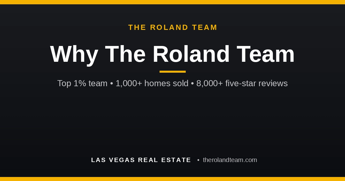 Why The Roland Team - Top 1% Las Vegas Real Estate Team