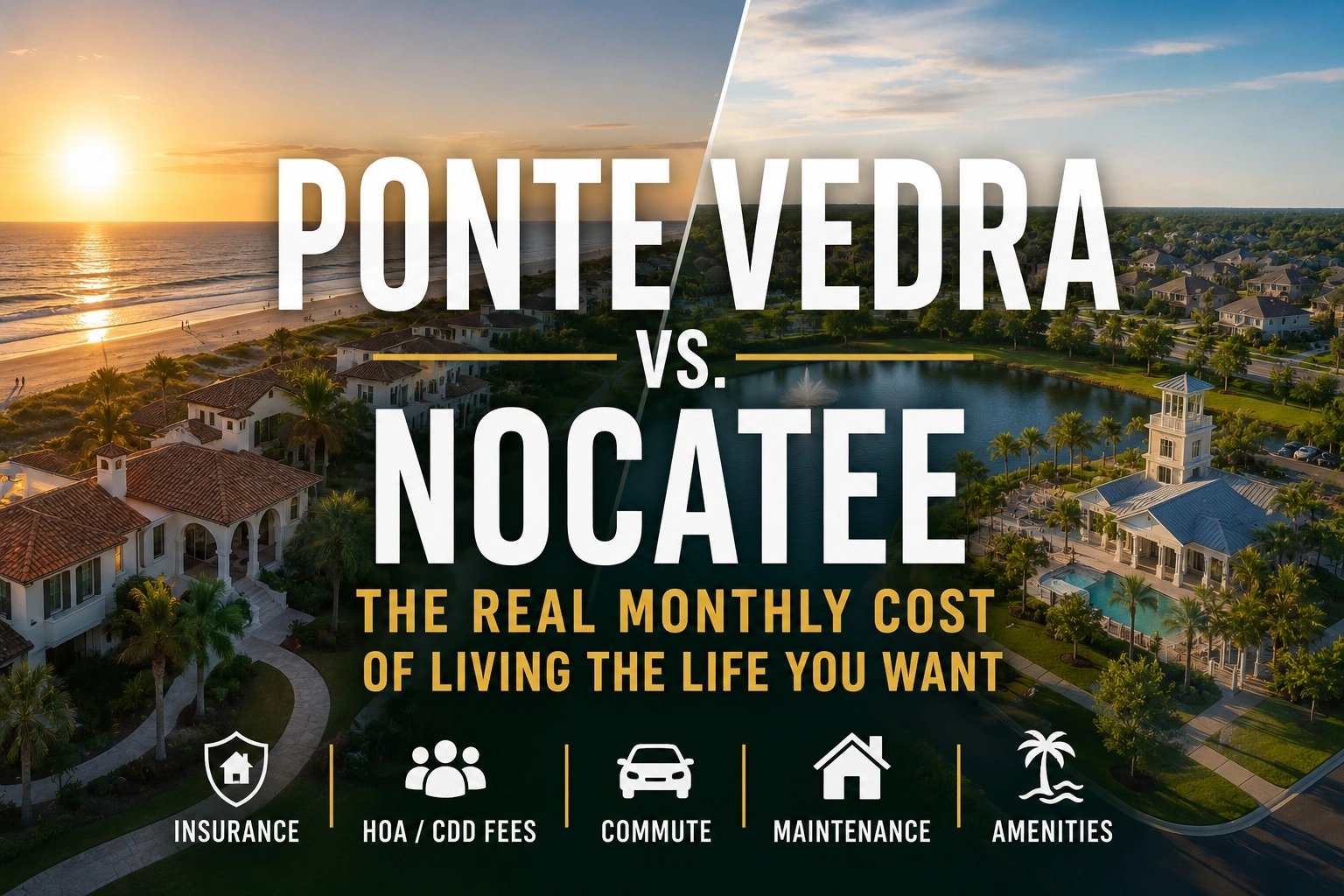 Ponte Vedra vs. Nocatee for Relocators: Best for Your Monthly Cost Profile