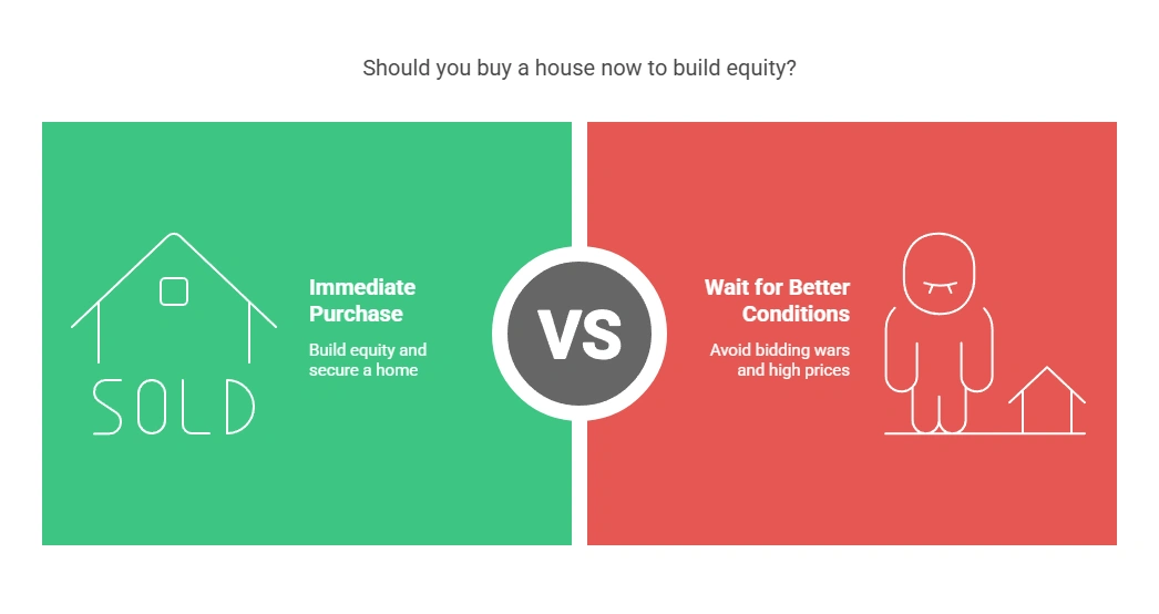 Understanding Today’s Competitive Housing Market – Market Trends and Buyer Strategies Visual guide explaining factors influencing today's competitive housing market, such as low inventory, rising home prices, and high buyer demand.