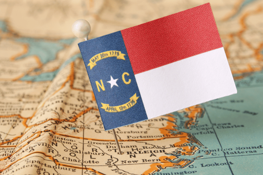 Map of NC in the Raleigh Area