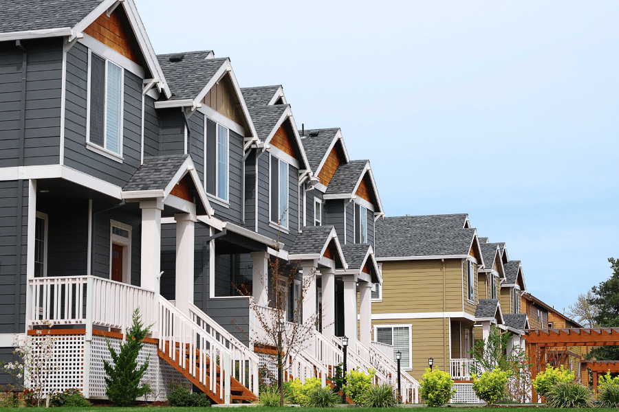 new housing development with front porches and siding