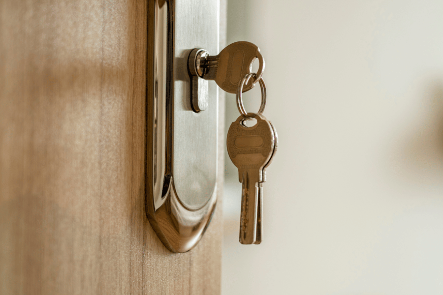 always lock the doors at home for safety 