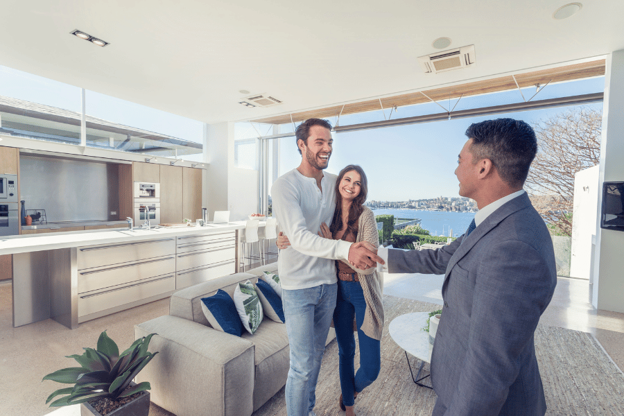 real estate agent meeting a potential client looking to buy a home