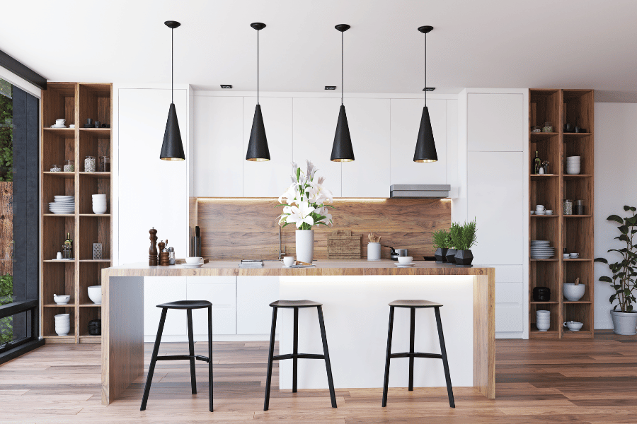 Beautiful kitchen that is staged for homebuyers 