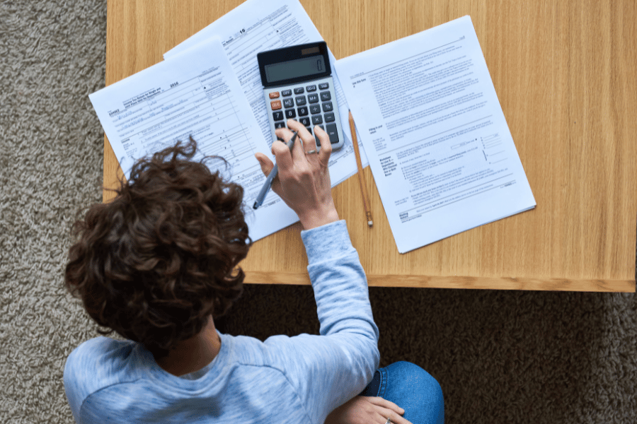 Man doing tax paperwork in North Carolina