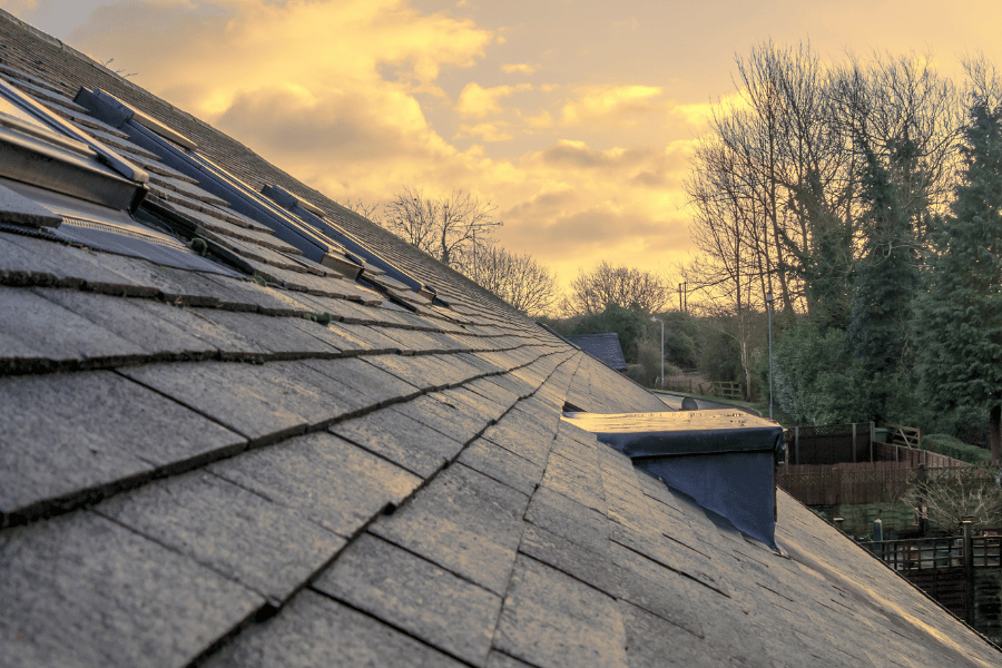 New roof during sunset 