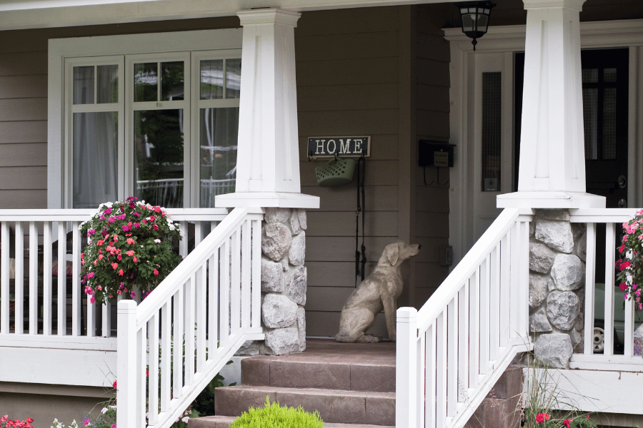 Front porch of home in Apex NC