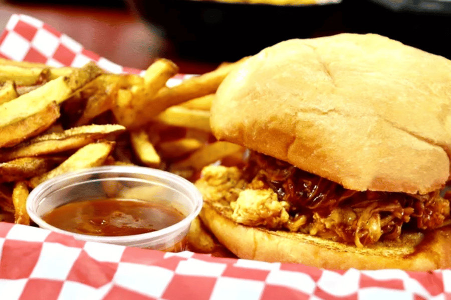 remington grill burger with fries