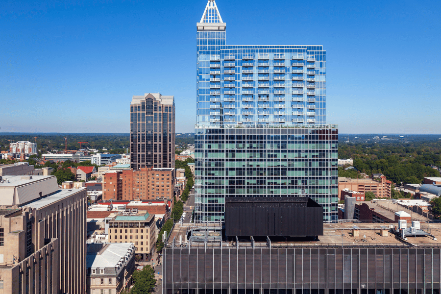 Raleigh NC Now with tall buildings in downtown