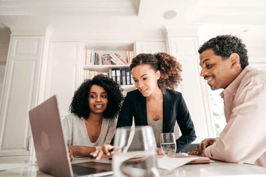 family and friends searching for homes online 