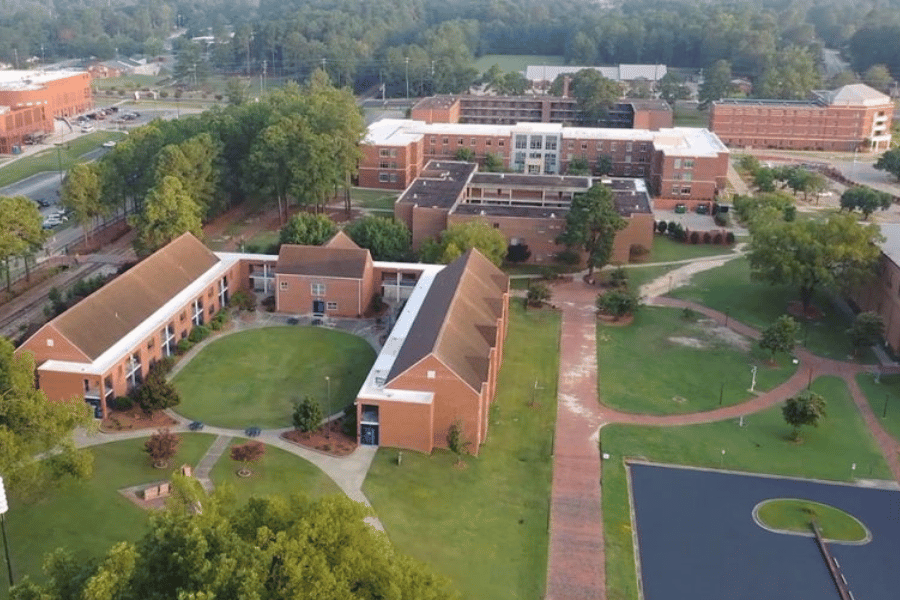 Aerial view of Fayetteville State University campus 