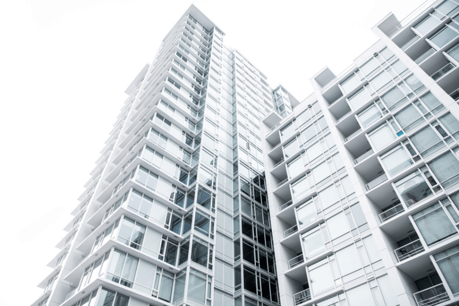 Luxury apartment complex with tons of windows