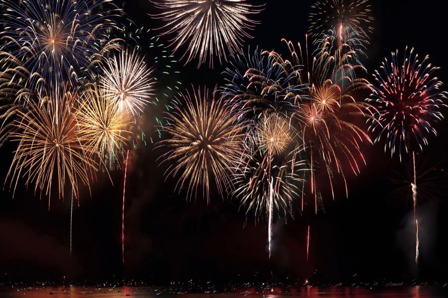 colorful fireworks in the night sky 