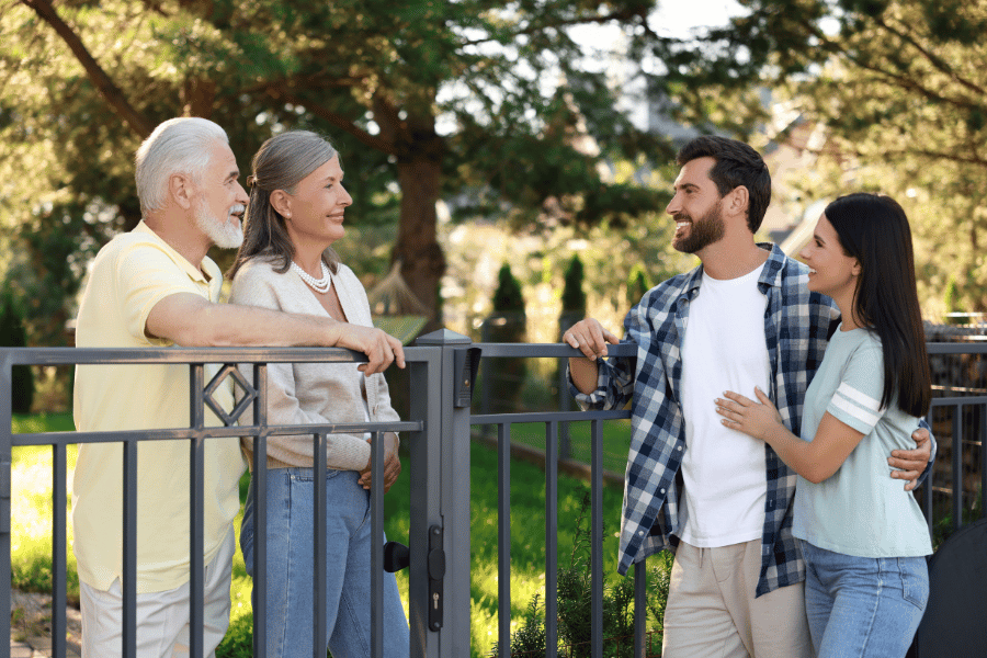 talking and socializing with neighbors in walkable community