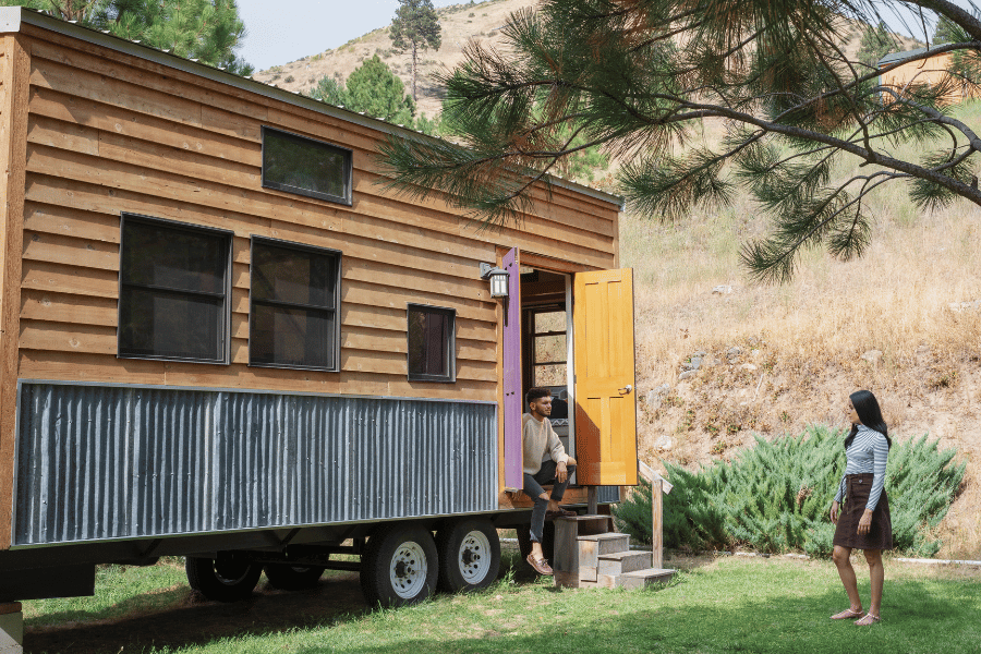 Portable tiny home in woods