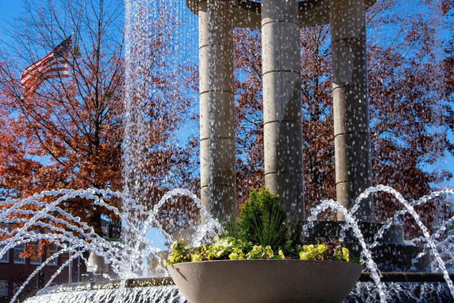 Downtown Cary fountain in Downtown Cary Park