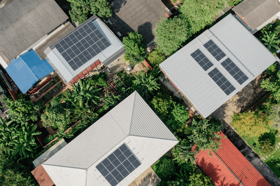 Sustainable home roof view