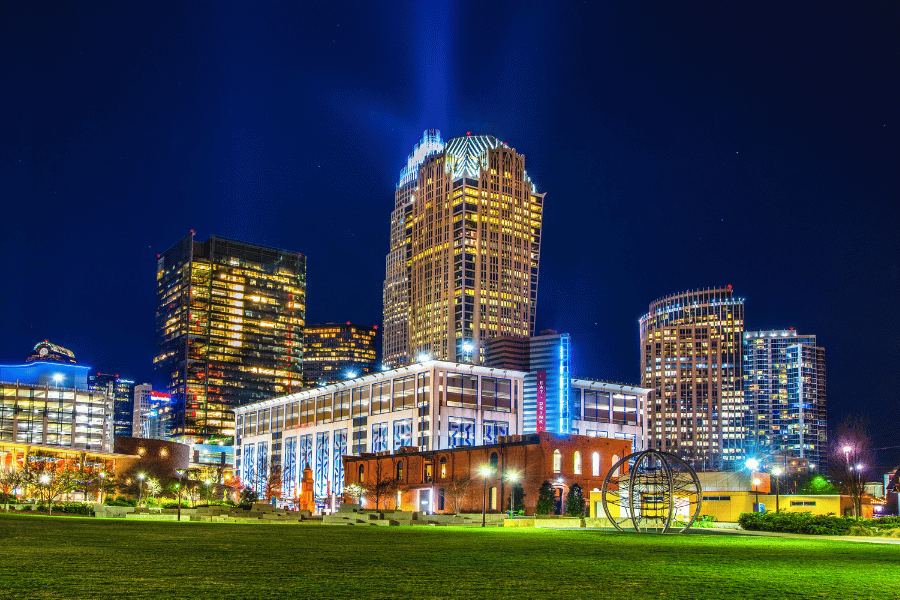 Downtown Charlotte NC View at Night