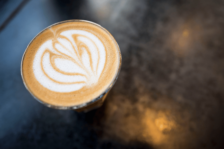 espresso drink on a black background 