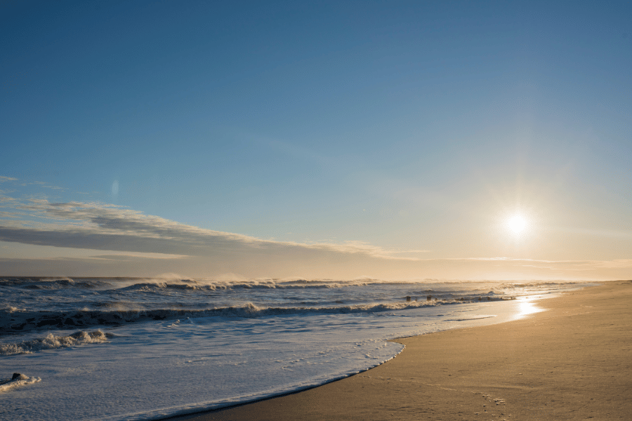 The Hamptons beach view during the summer