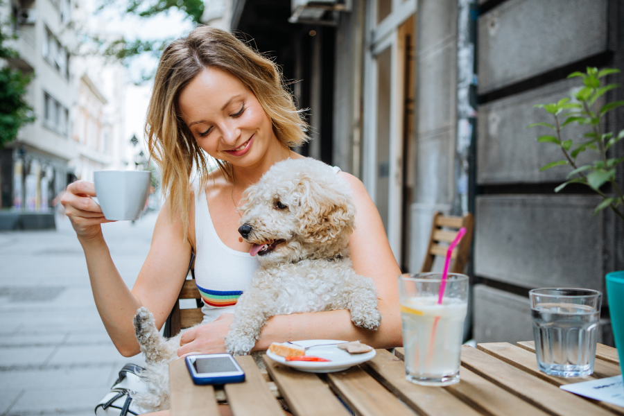 Dog friendly place in Raleigh with owner outside