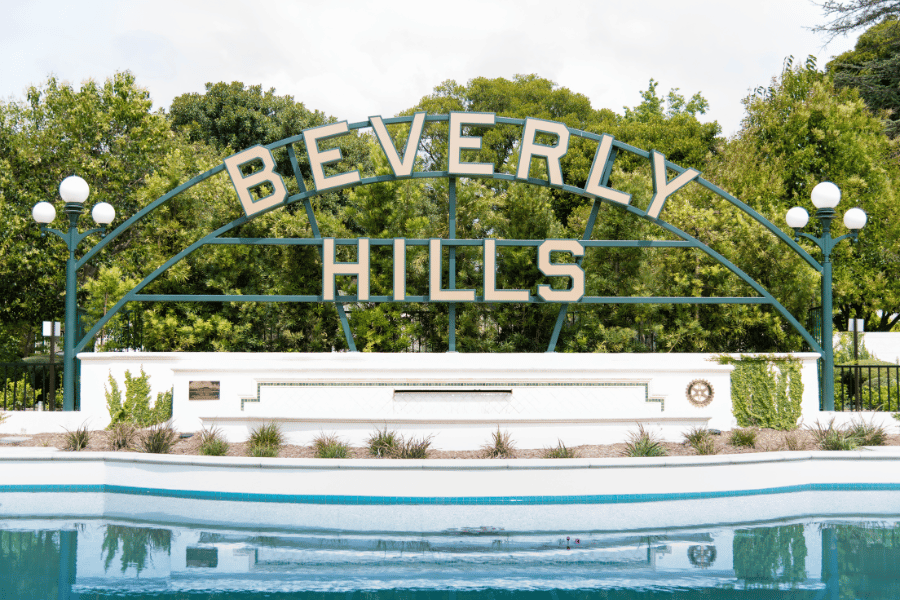 Beverly Hills, CA sign on a sunny day 