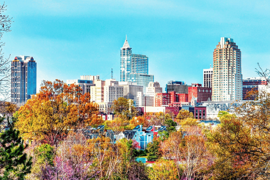 Raleigh NC city view of buildings