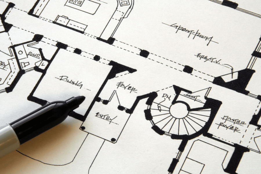 Plan layout of a custom built home for builders
