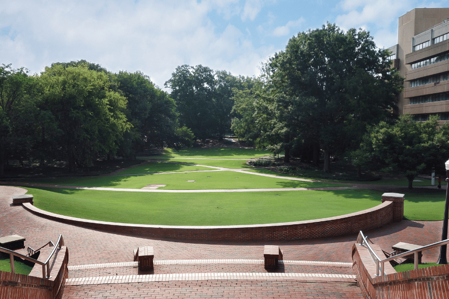 NCSU Campus View of grassy area
