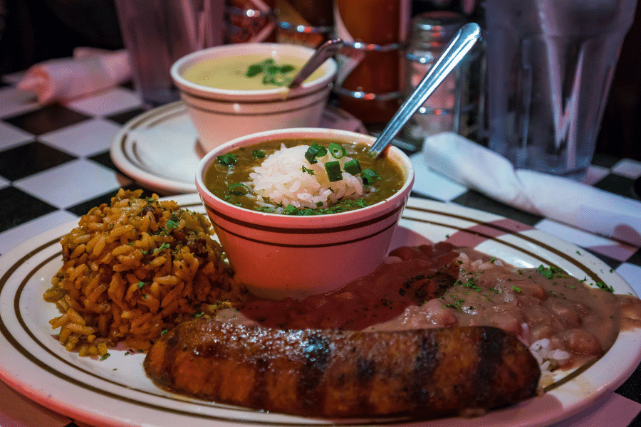 Classic New Orleans food on a plate