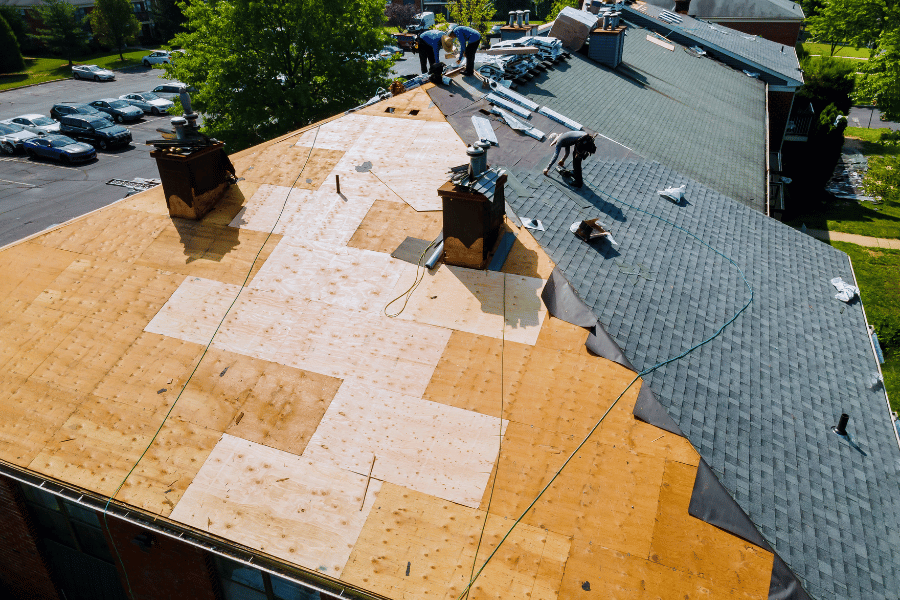 New Roof Replacement on a sunny day