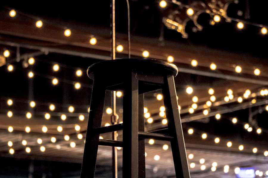 stool for comics to use during their comedy set on stage