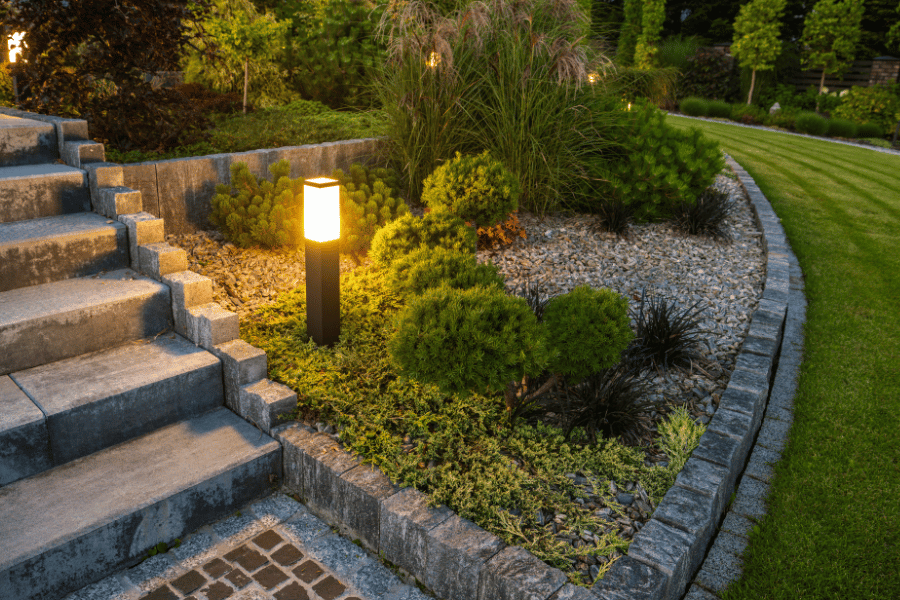 landscape lighting that keeps the walkways well-lit 