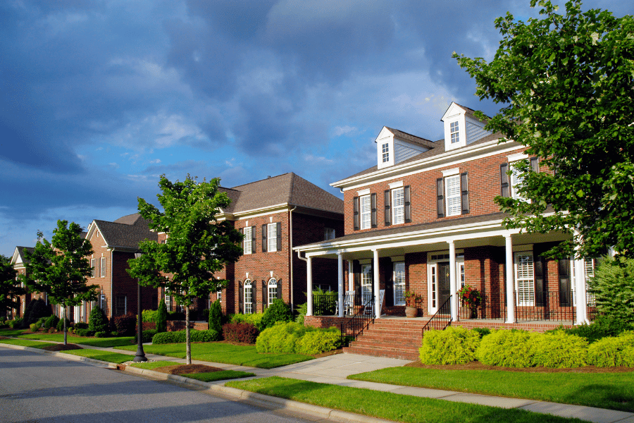 luxury neighborhood with large beautiful houses 